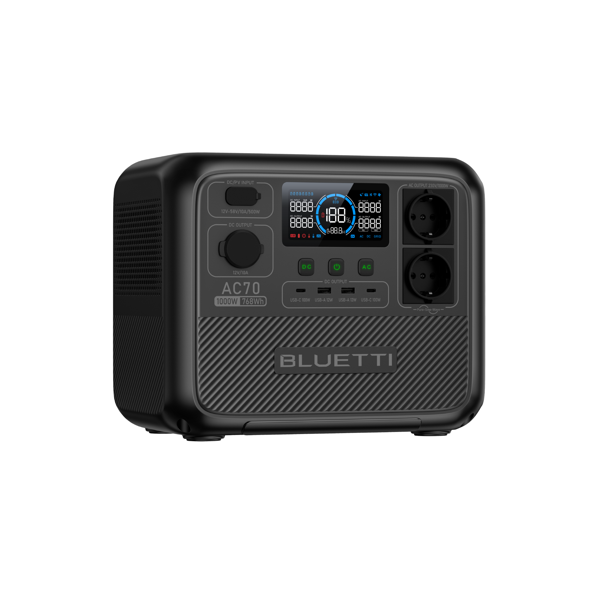 bluetti-ac70-1000w-768wh-powerstation-100w-solar-kit-lifepo4 image 4