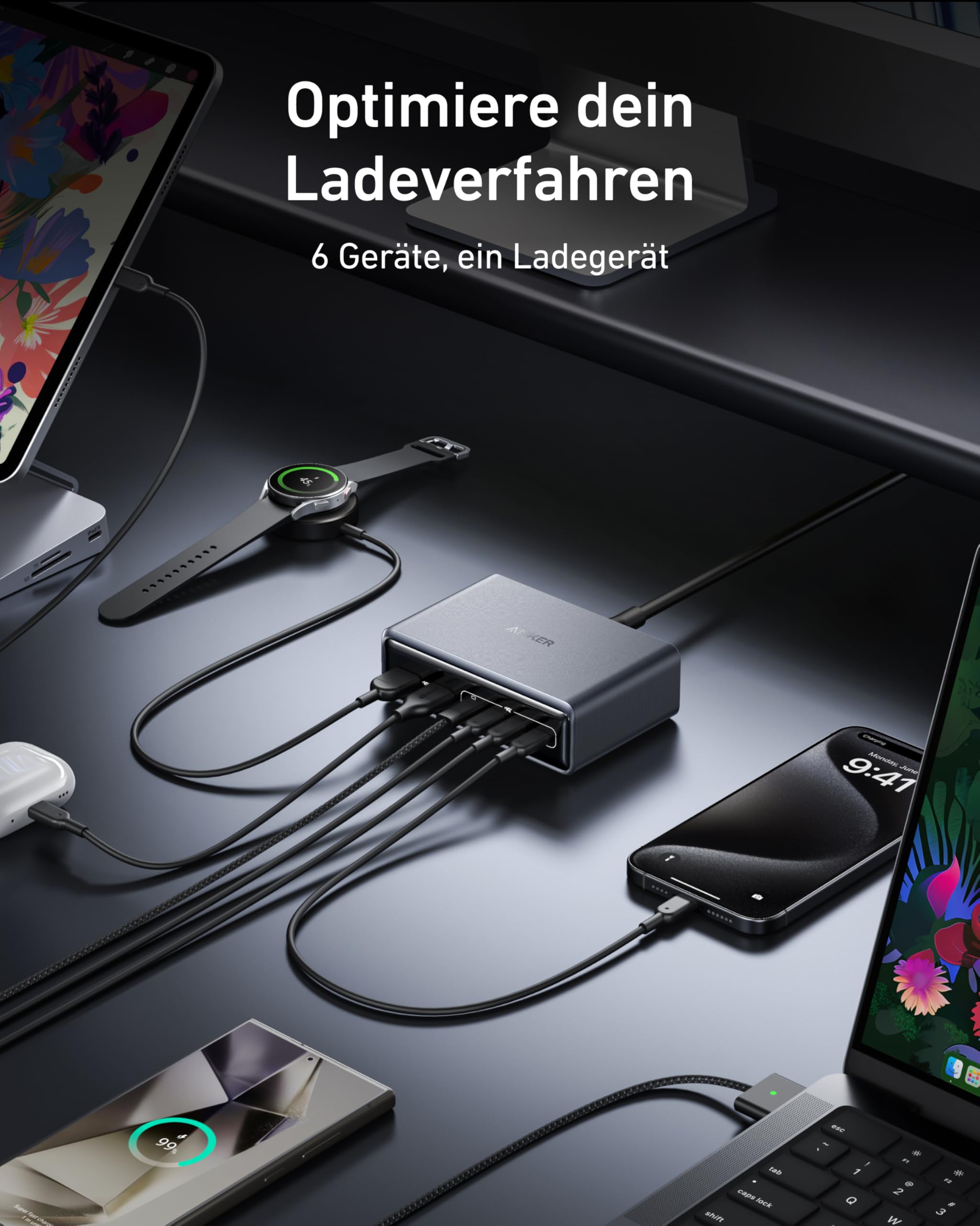 anker-prime-200w-6-port-gan-ladestation-usb-c-desktop image 4