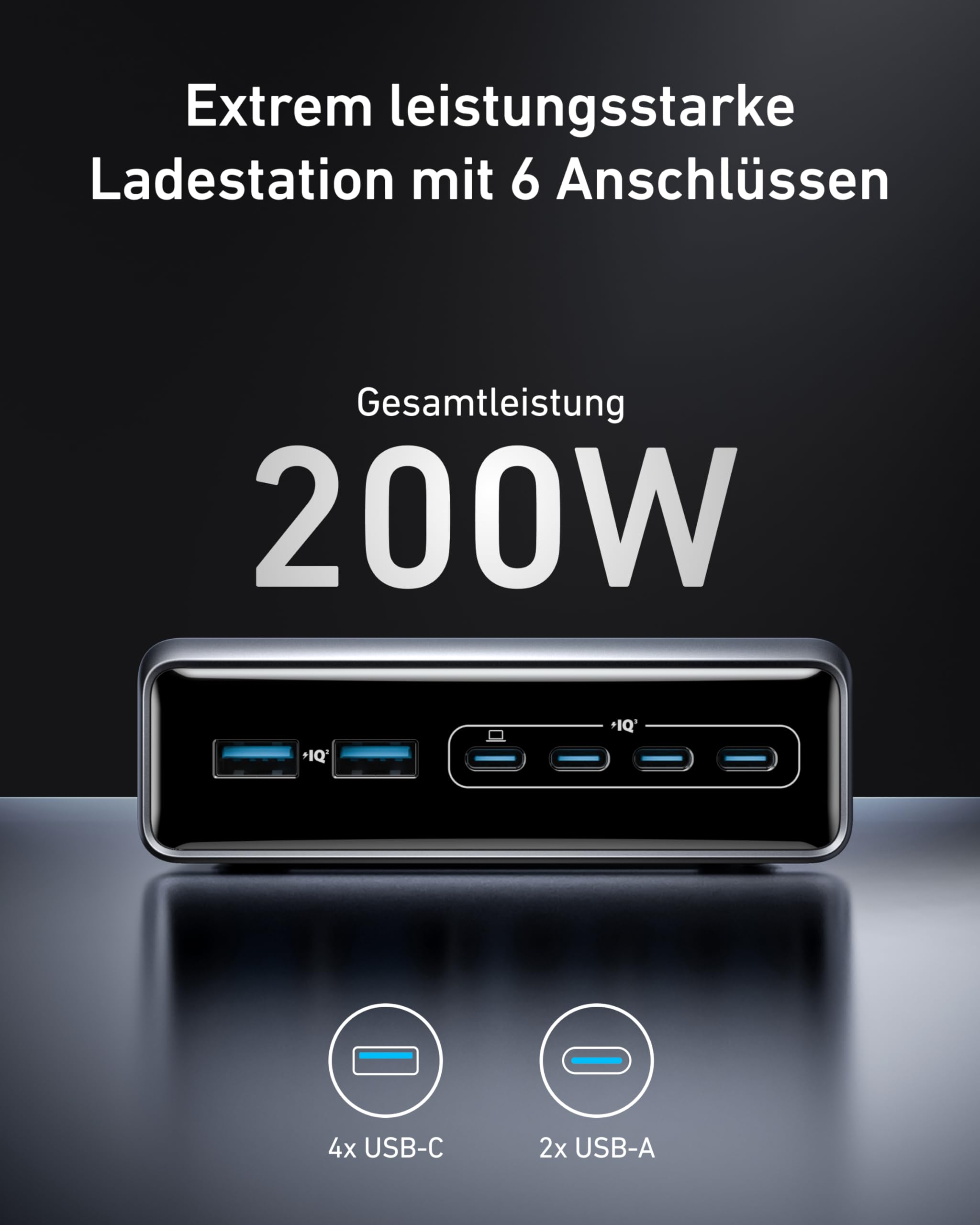 anker-prime-200w-6-port-gan-ladestation-usb-c-desktop image 2