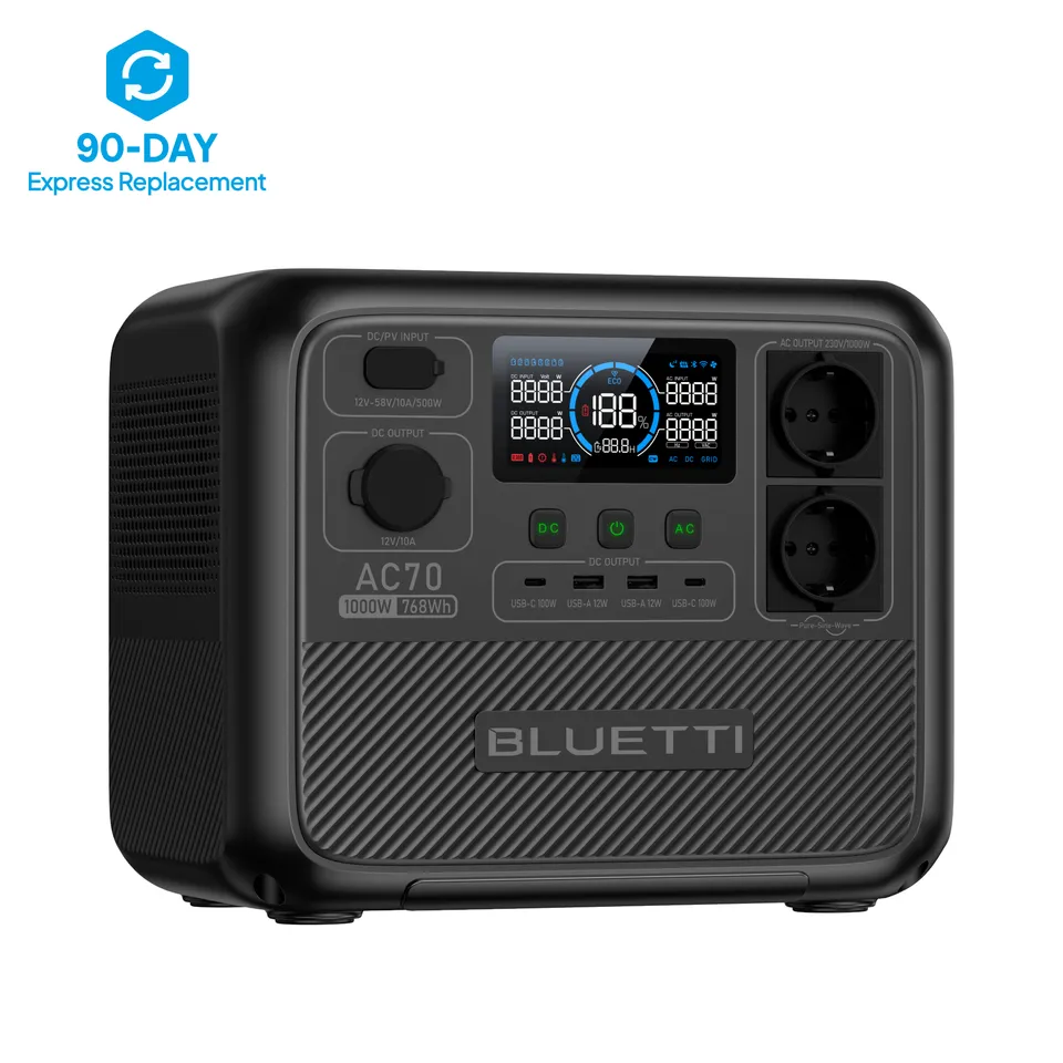 bluetti-ac70-1000w-768wh-powerstation-100w-solar-kit-lifepo4 image 1