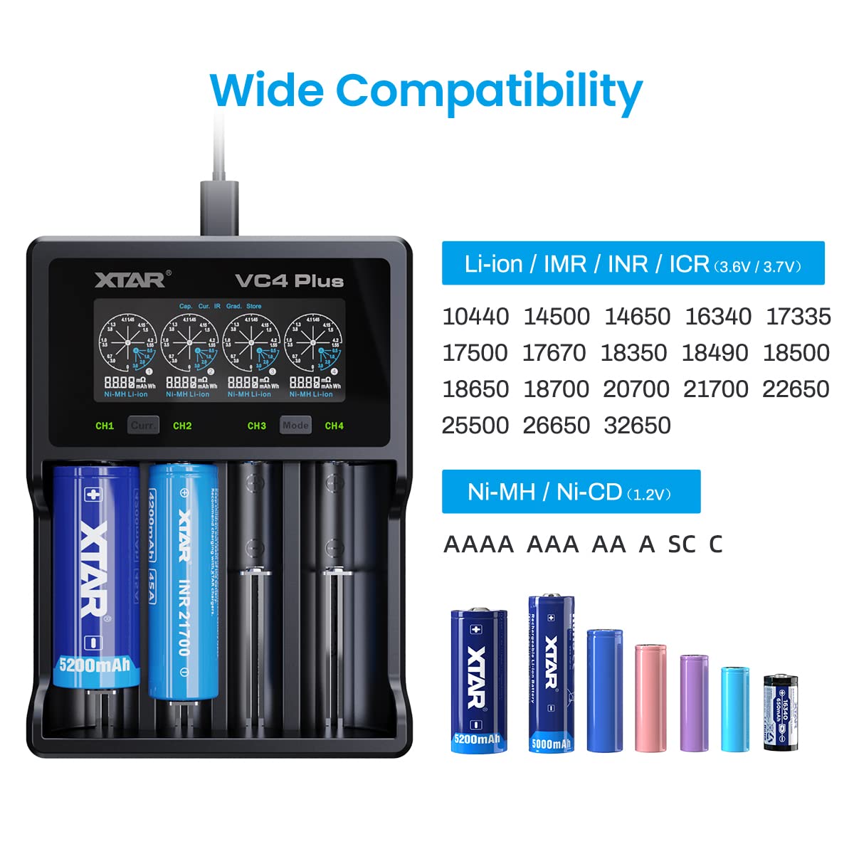 xtar-vc4-plus-18650-akku-ladeger-t-4-slot-mit-lcd image 2