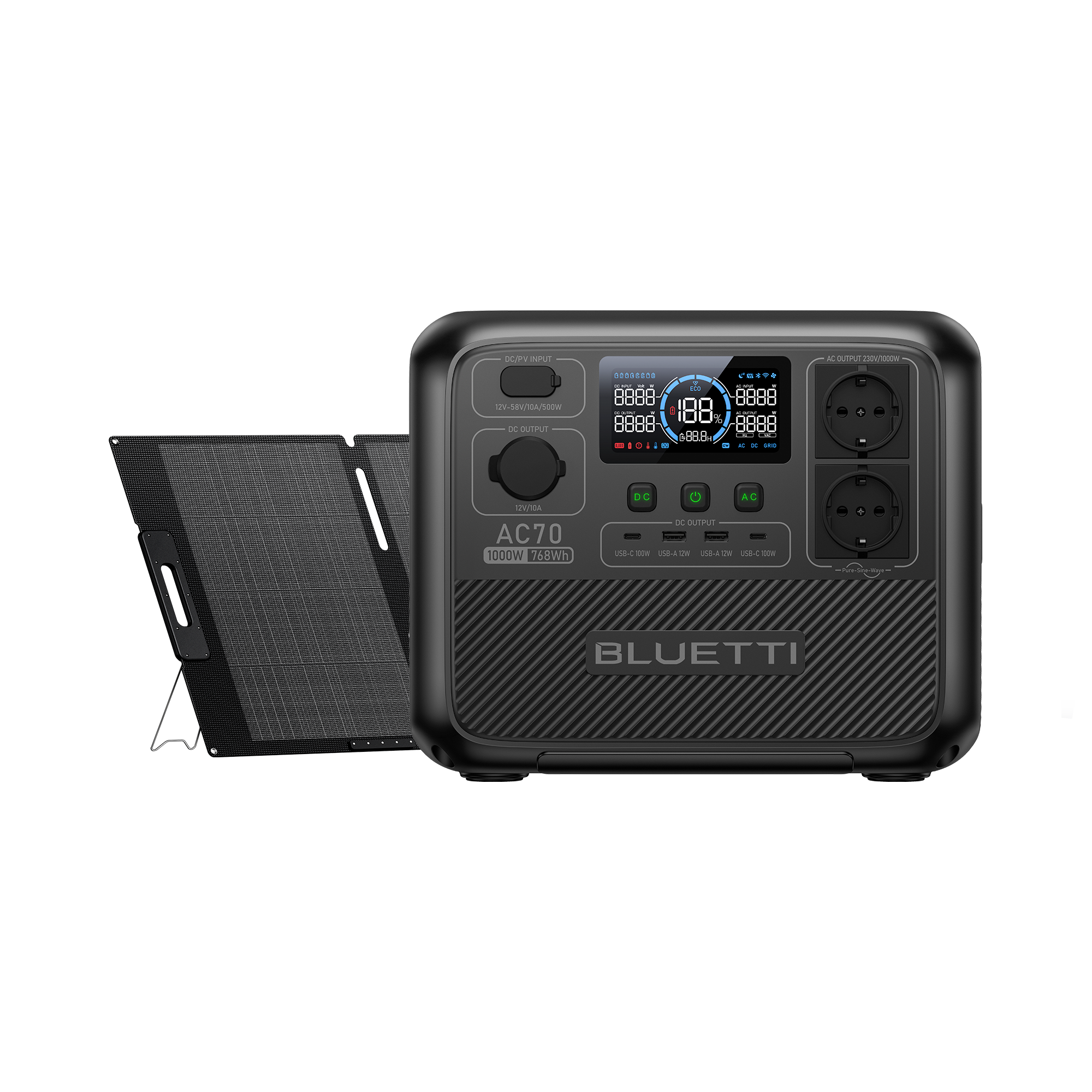bluetti-ac70-1000w-768wh-powerstation-100w-solar-kit-lifepo4 image 8