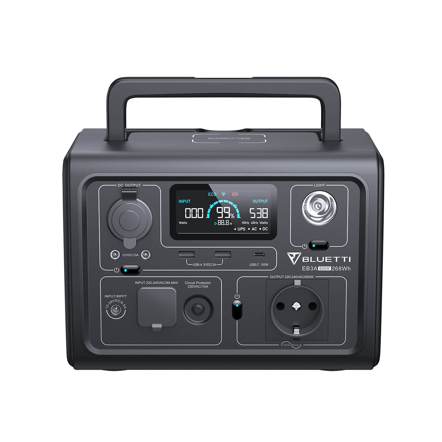 bluetti-eb3a-powerstation-600w-268wh-tragbar-lifepo4 image 2