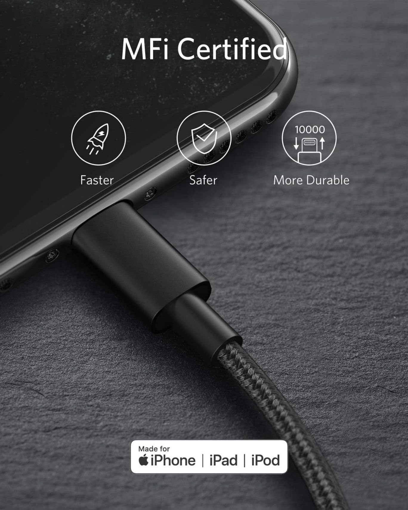 anker-331-usb-c-lightning-kabel-100cm-nylon-mfi-schwarz image 4