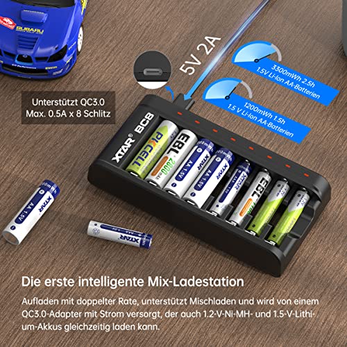 xtar-bc8-aa-akkus-1-5v-lithium-4150mwh-8er-mit-loader image 6
