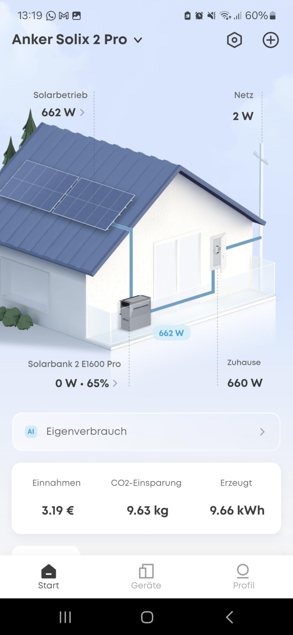 Stromspeicher läuft perfekt