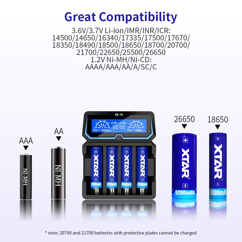 xtar-speedy-charger-x4-akkuladeger-t-4-schacht-2a-lcd image 2