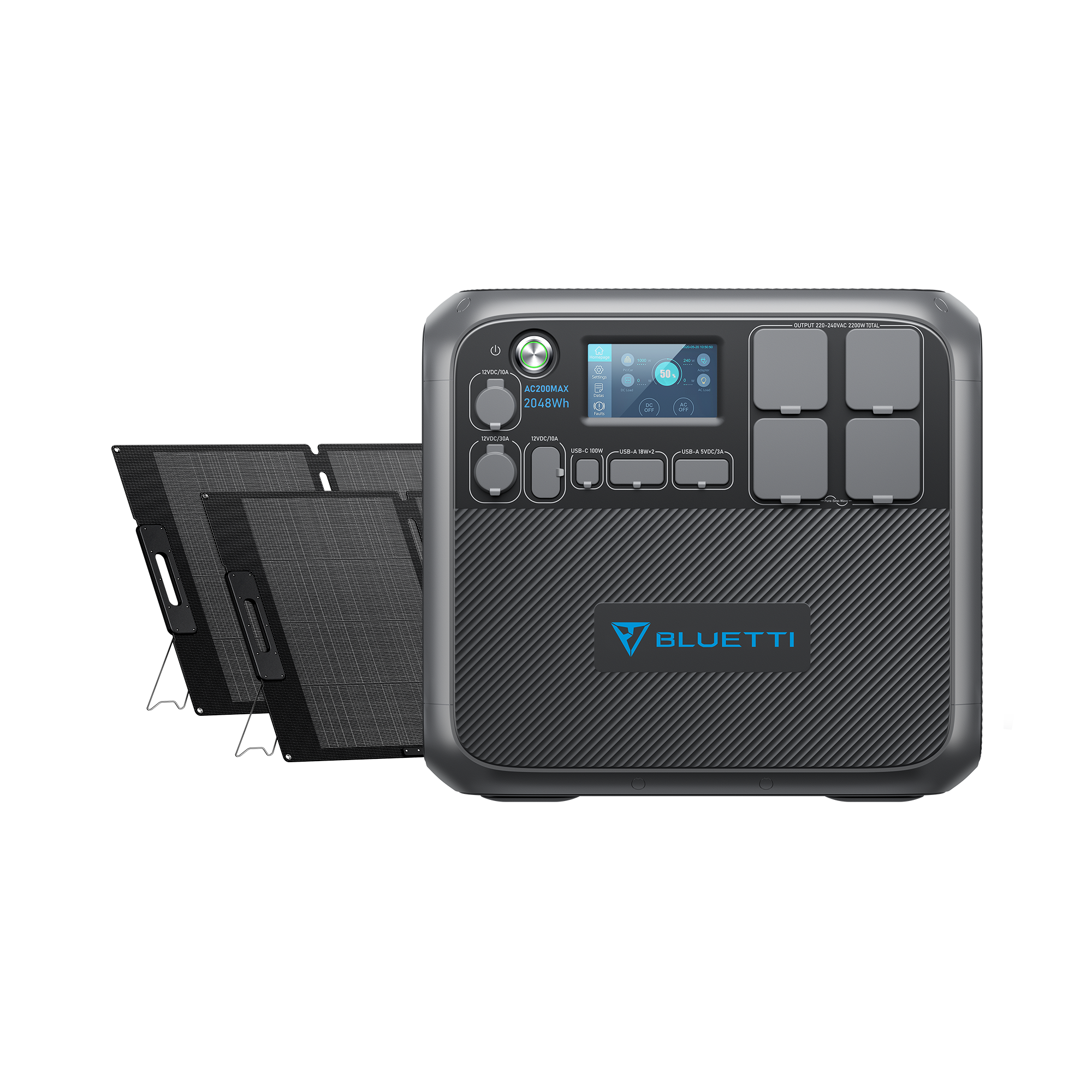 bluetti-ac200max-powerstation-2048wh-2200w-mit-mp200-solar-kit image 2