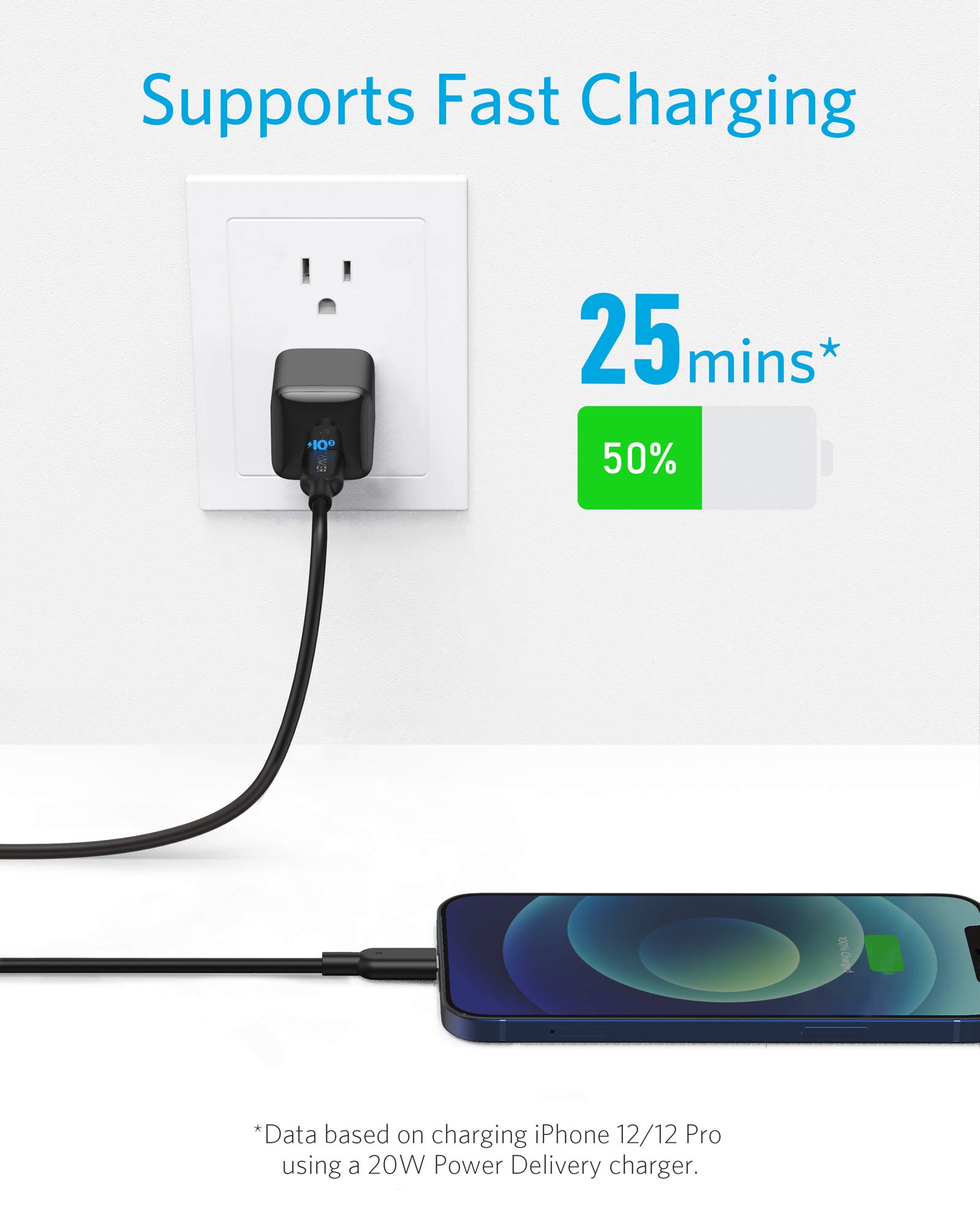 anker-powerline-ii-usb-c-lightning-ladekabel-300cm-schwarz-mfi image 2